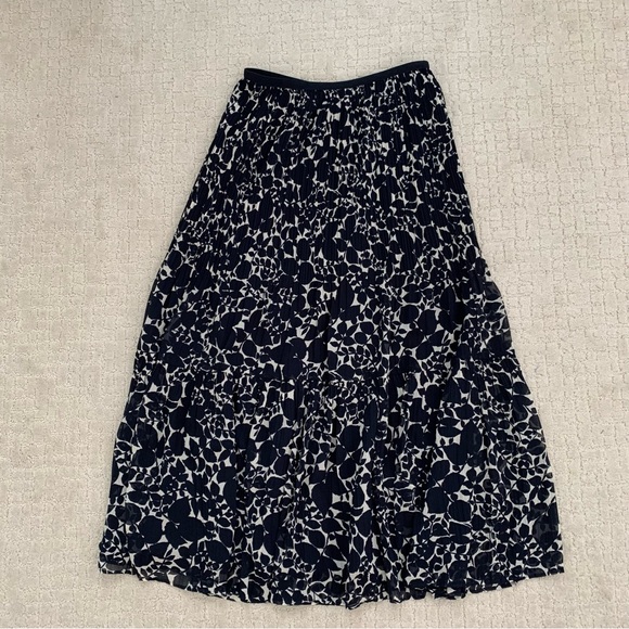 Uniqlo Maxi Skirt Dark Blue White Fabric Size S - Picture 4 of 11